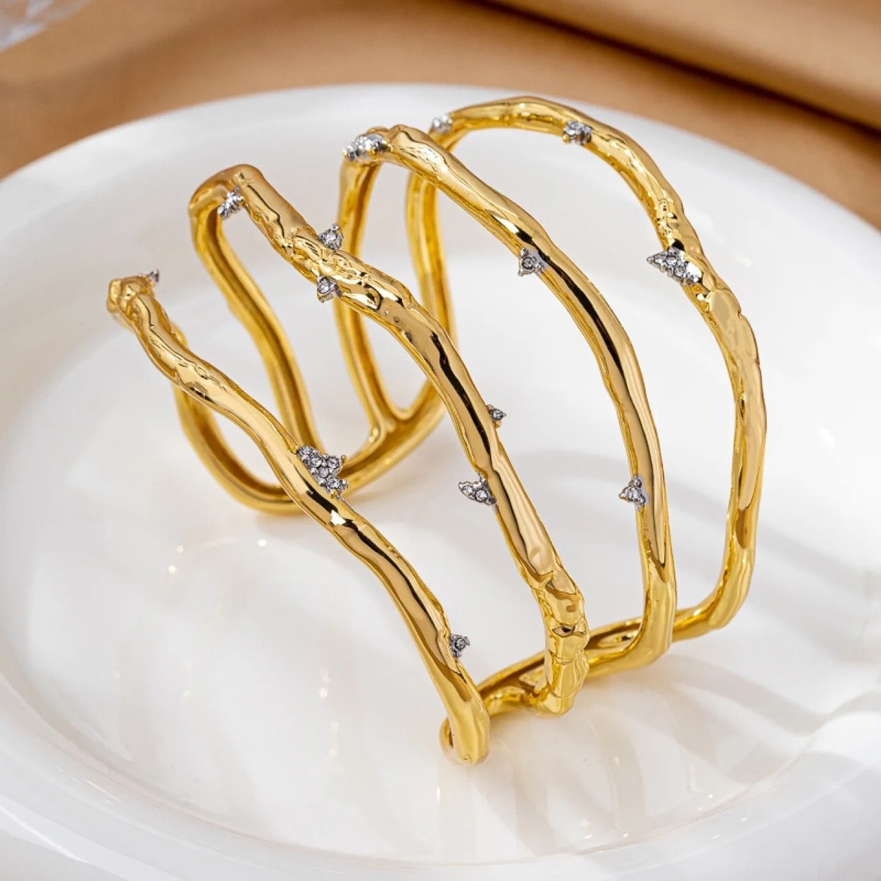 Rougrant™ Two-Tone Full Diamond Gold-Plated Bracelet