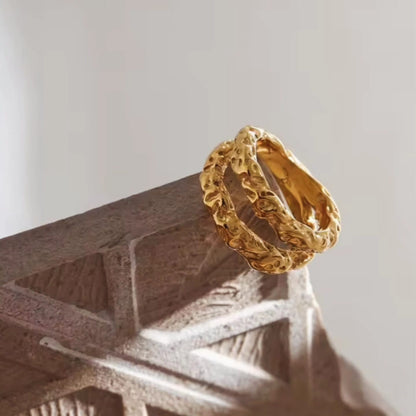 Blashette™ Gold Textured Stainless Steel Ring