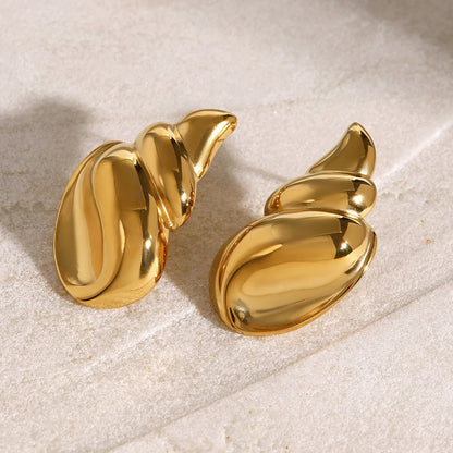 Etholia™ Cubic Shine Shell Gold Earrings