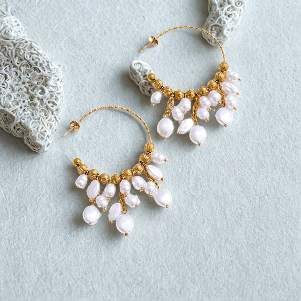 Cavellia™ Handcrafted Baroque Pearl Drop Earrings – Timeless Stainless Steel Elegance