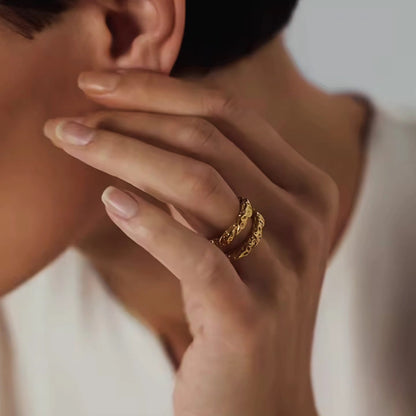 Blashette™ Gold Textured Stainless Steel Ring