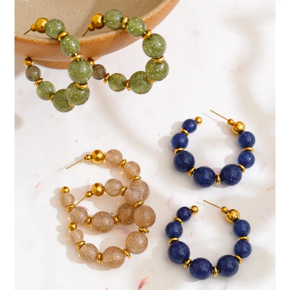 Brivont™ French Acrylic Pearl C-Shape Huggie Earrings