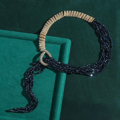 Darivelle™ Statement Resin Pendant Necklace – Vintage Long Gold Designer Jewelry