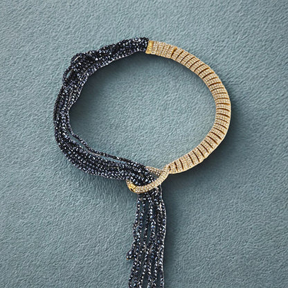 Darivelle™ Statement Resin Pendant Necklace – Vintage Long Gold Designer Jewelry