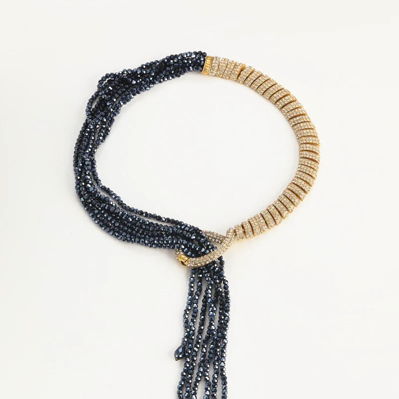 Darivelle™ Statement Resin Pendant Necklace – Vintage Long Gold Designer Jewelry