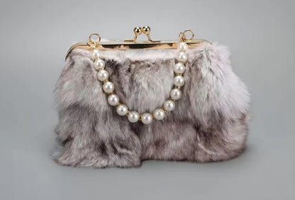 Diantel™ Luxury Fox Fur Winter Messenger Handbag