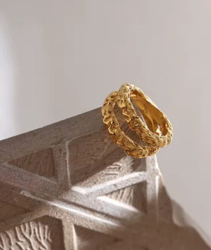 Blashette™ Gold Textured Stainless Steel Ring