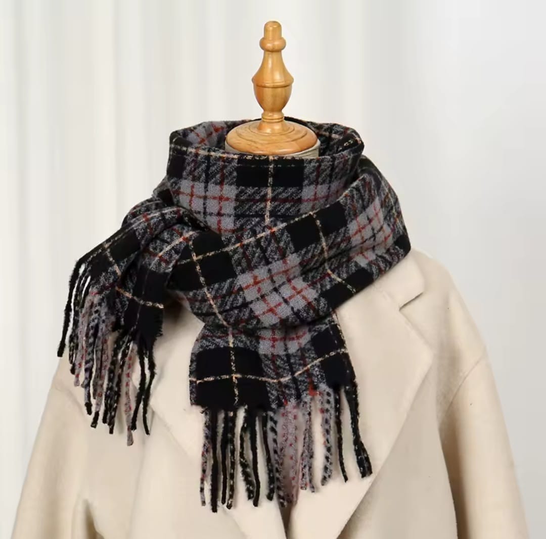 Kalliope™ Luxury Cashmere Plaid Winter Scarf
