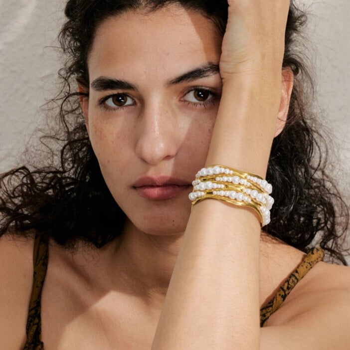 Elvarra™ Elegant Pearl Cuff Bracelet