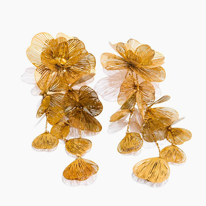 Elarose™ Floral Tassel Statement Brooch – Exquisite Long Drop Leaf Design for Bold Fashion & Performance Accessories