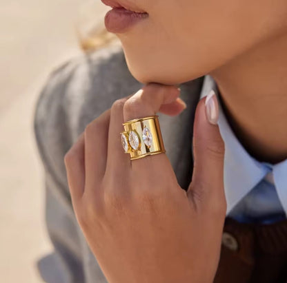 Keyla™ Delicate Marquise Zircon Open Ring