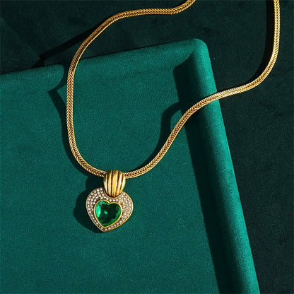 Emerelle™Emerald Crystal Heart Necklace
