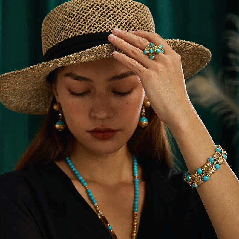 Glevara™ Vintage Turquoise Crystal Bangle