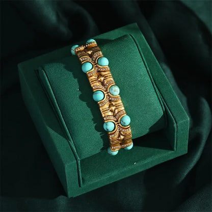 Glevara™ Vintage Turquoise Crystal Bangle