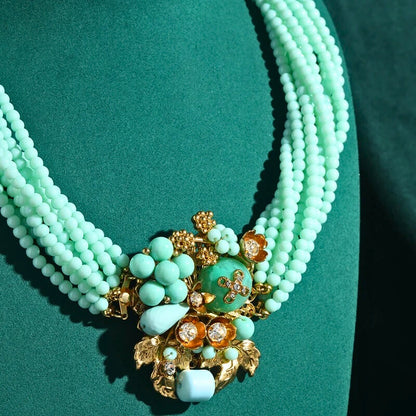 Gravella™ Vintage Layered Pearl & Crystal Necklace