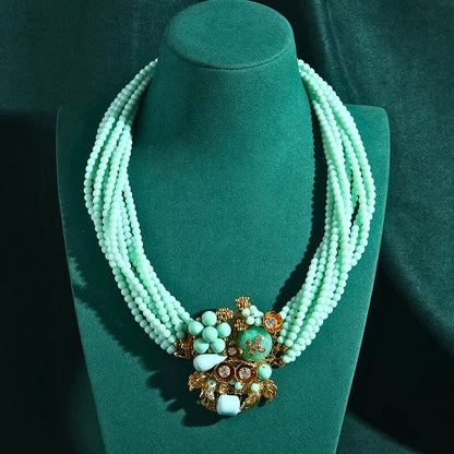 Gravella™ Vintage Layered Pearl & Crystal Necklace