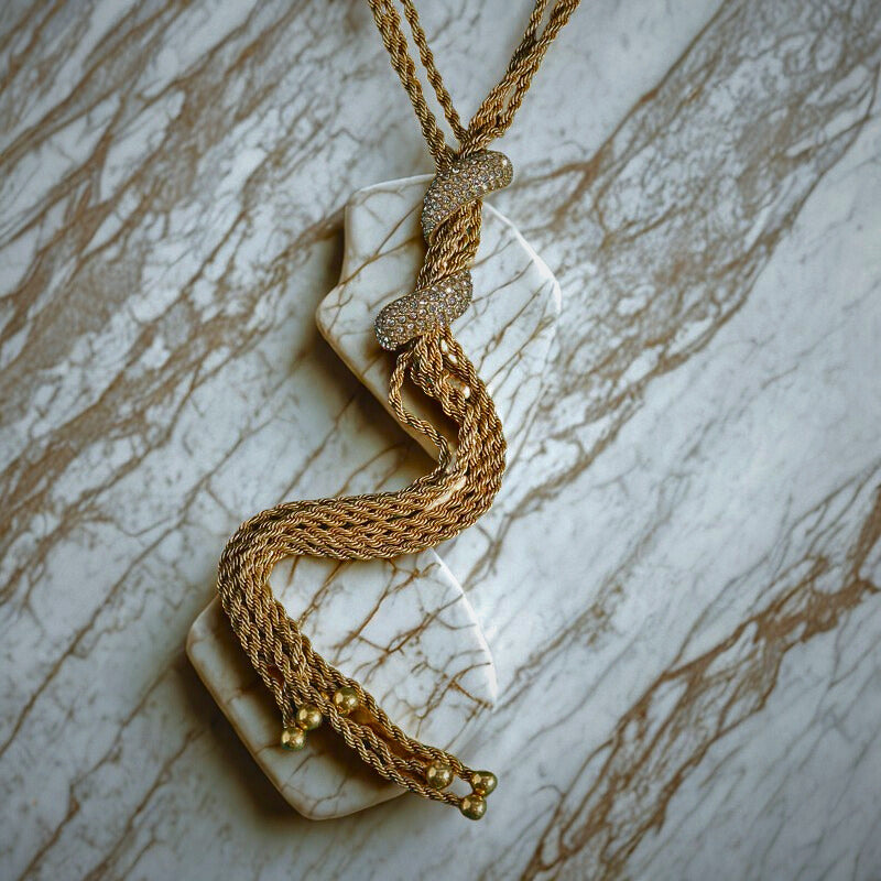Helvara™ Vintage Gold Rope Chain Necklace
