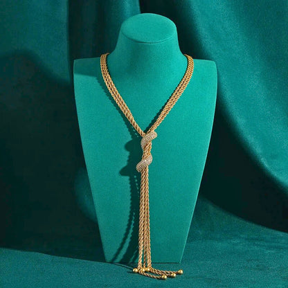 Helvara™ Vintage Gold Rope Chain Necklace