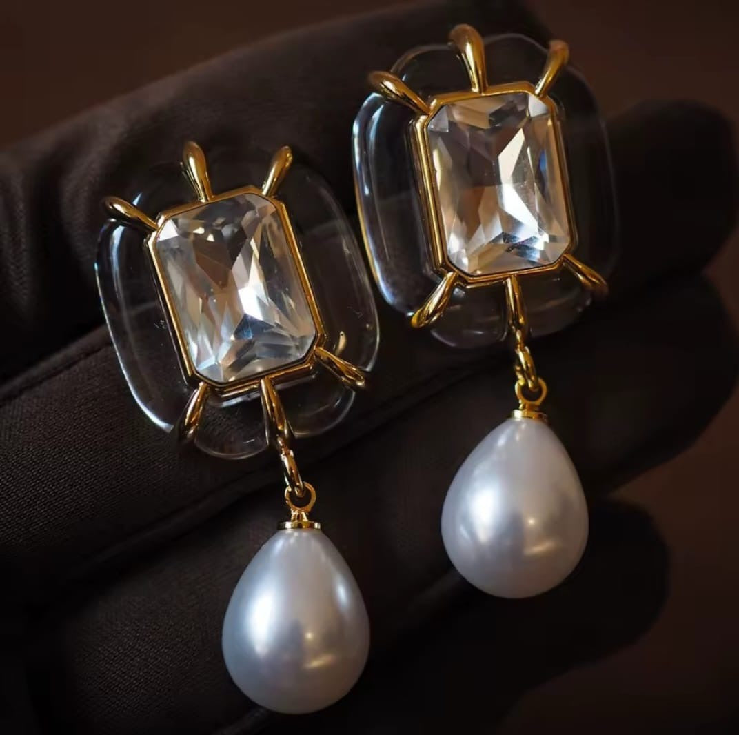 Aidelia™ Minimalist Pearl Gemstone Designer Earrings