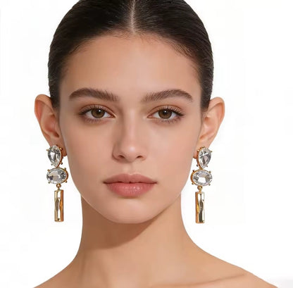 Kavira™ Hammered Gold Glam Statement Earrings
