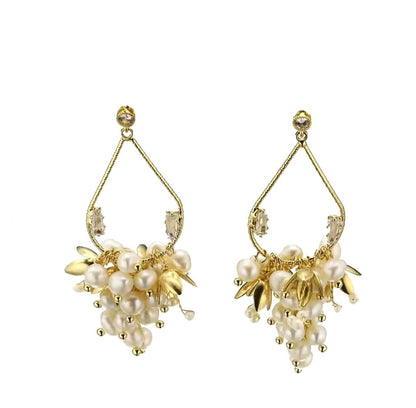 Euforia™ Vintage Natural Pearl Luxury Drop Earrings