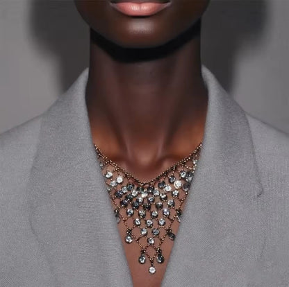 Klelia™ Vintage Triangle Rhinestone Chain Necklace