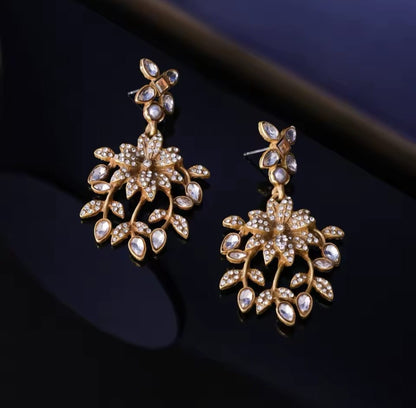 Brivanta™ Vintage Floral Crystal Drop Earrings