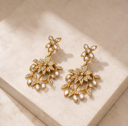 Brivanta™ Vintage Floral Crystal Drop Earrings