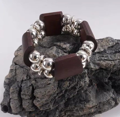 Kailora™ Modern Minimalist Silver Pearl Stretch Bracelet