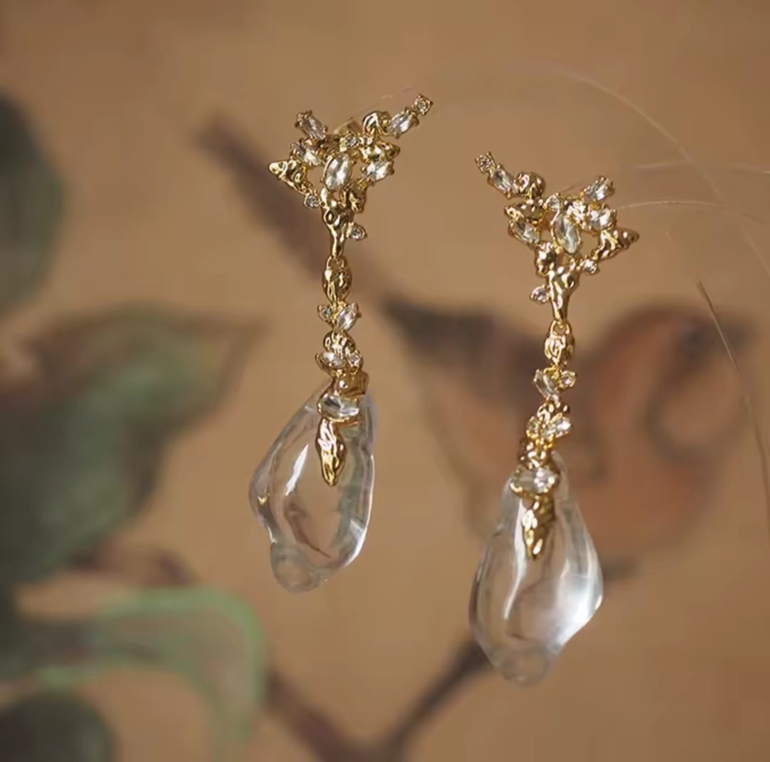 Terra™ Bold Crystal Pendant Earrings – Exaggerated Designer Statement Jewelry