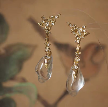 Terra™ Bold Crystal Pendant Earrings – Exaggerated Designer Statement Jewelry