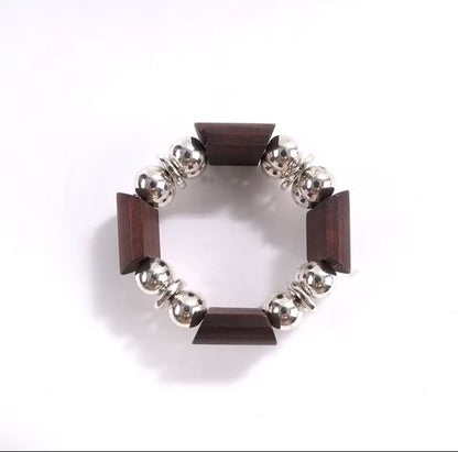 Kailora™ Modern Minimalist Silver Pearl Stretch Bracelet