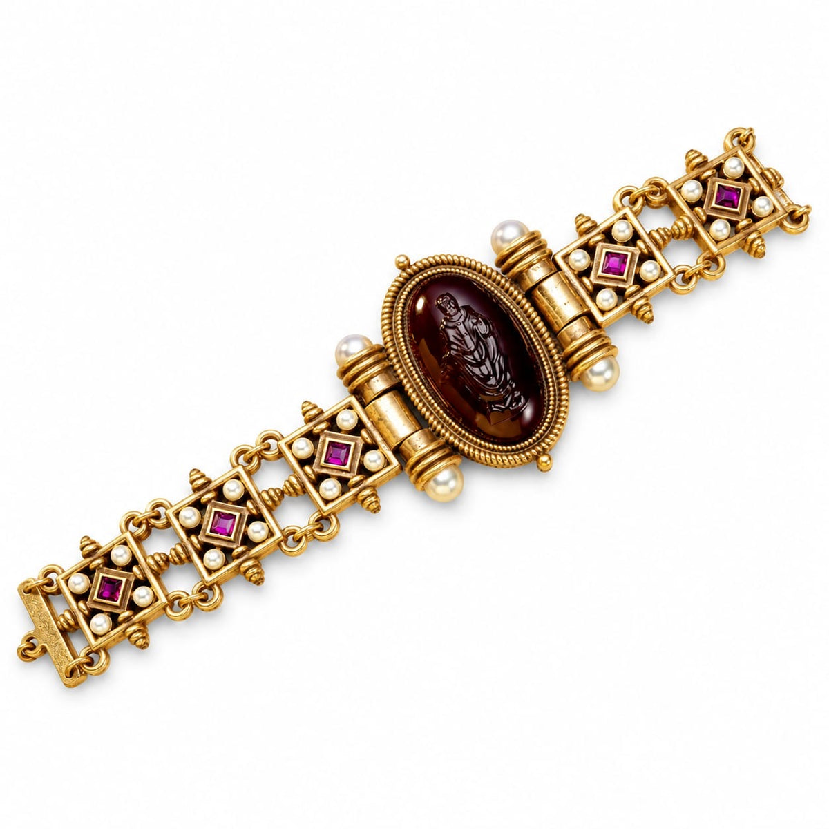 Eyloria™ Baroque Pearl & Gemstone Gold-Plated Vintage Bracelet