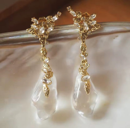 Terra™ Bold Crystal Pendant Earrings – Exaggerated Designer Statement Jewelry
