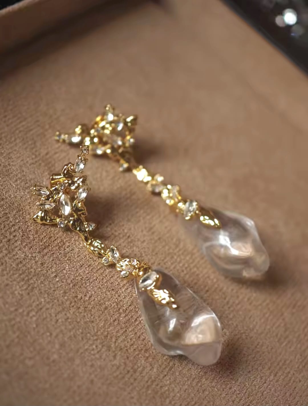 Terra™ Bold Crystal Pendant Earrings – Exaggerated Designer Statement Jewelry
