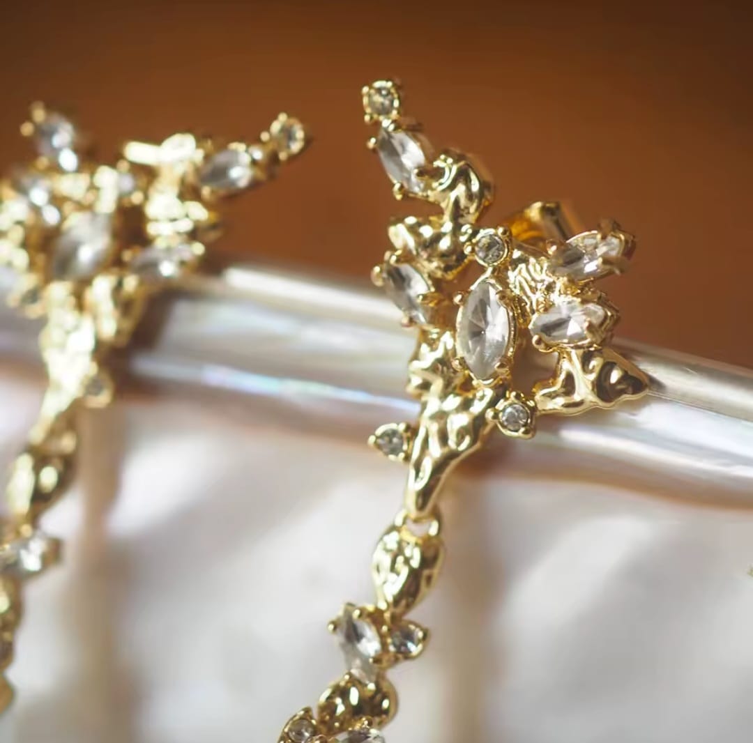 Terra™ Bold Crystal Pendant Earrings – Exaggerated Designer Statement Jewelry
