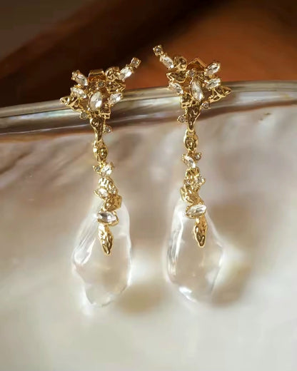 Terra™ Bold Crystal Pendant Earrings – Exaggerated Designer Statement Jewelry