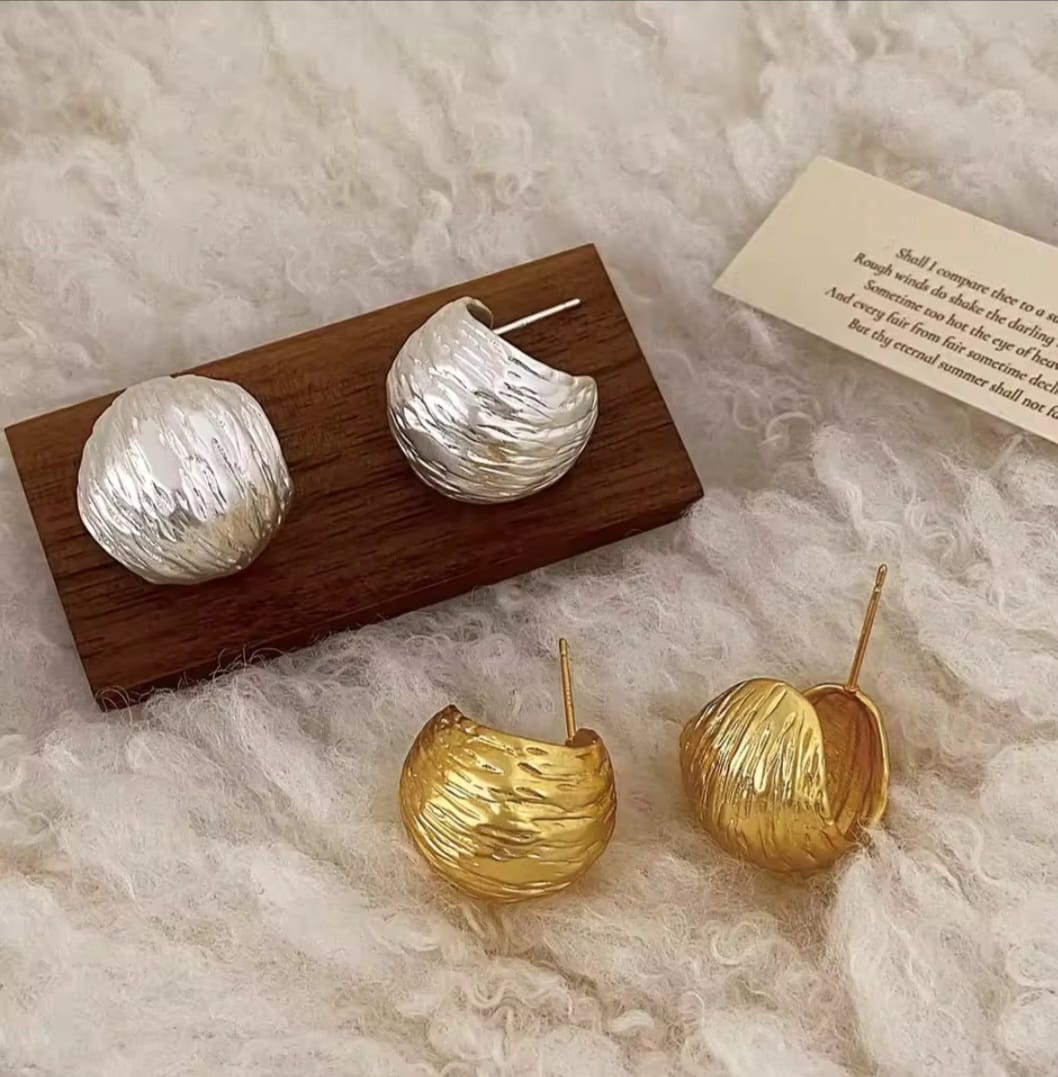 Sorelia™ 18K Gold Half-C Letter Sterling Silver Stud Earrings