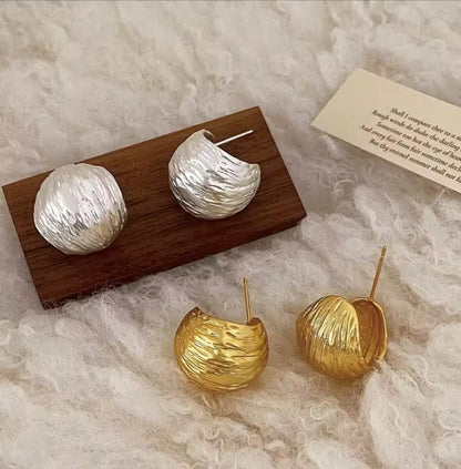 Sorelia™ 18K Gold Half-C Letter Sterling Silver Stud Earrings