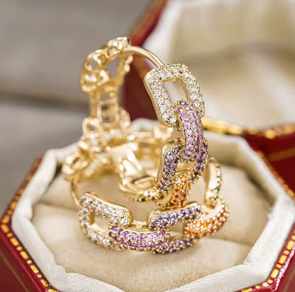 Helena™ Chain Link Hoop Earrings – Aesthetic Anniversary & Engagement Jewelry