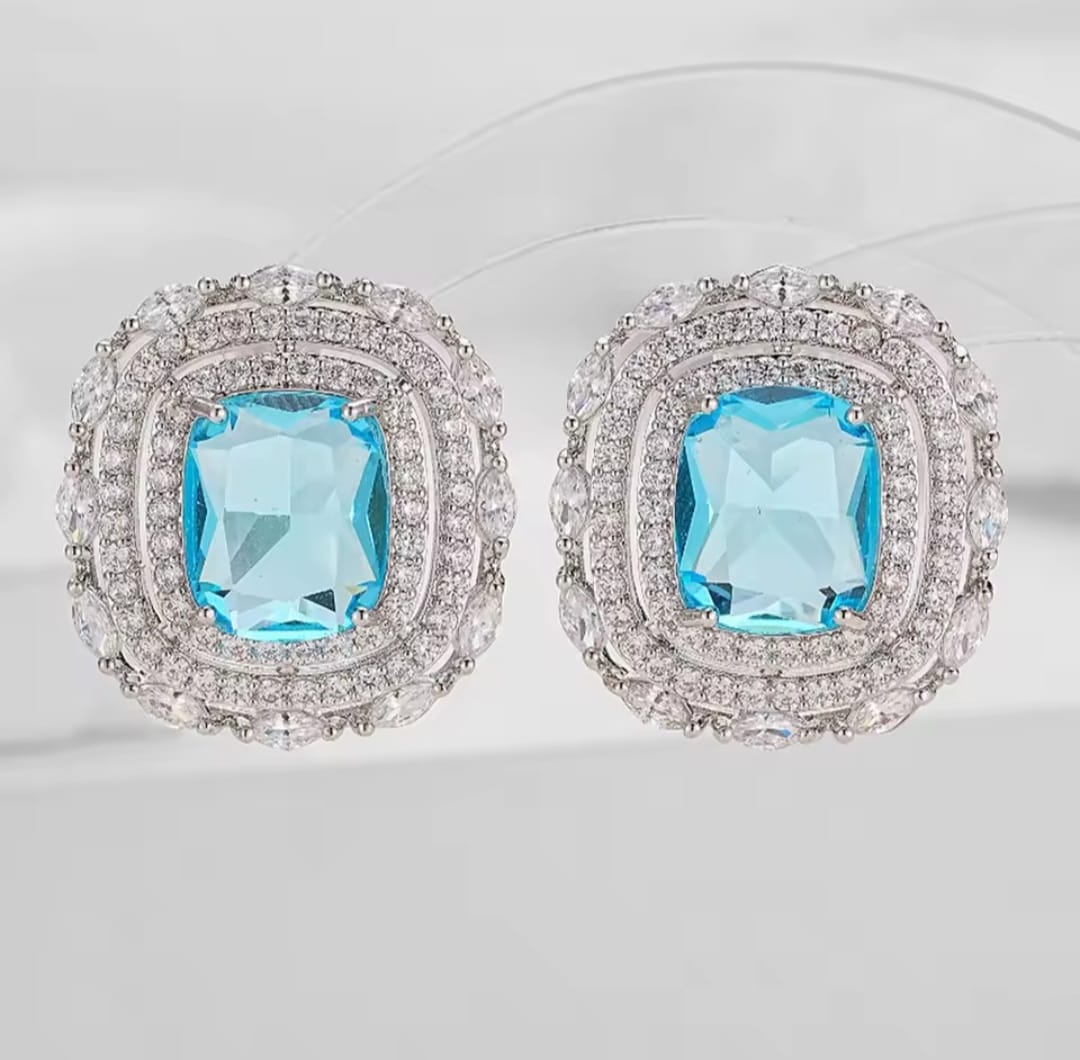 Brilessa™ Indian Gold Cubic Zircon Stud Earrings – Luxury Wedding & Engagement Jewelry