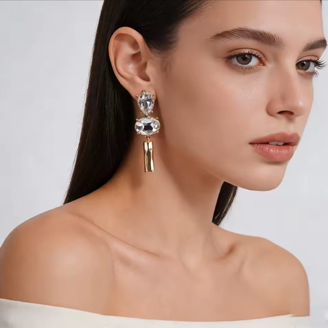 Kavira™ Hammered Gold Glam Statement Earrings
