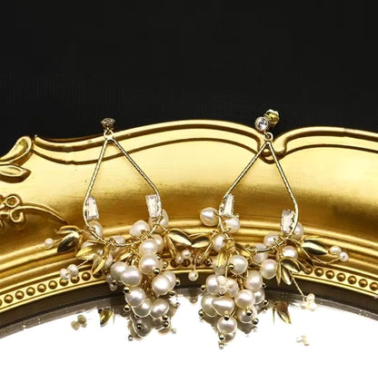 Euforia™ Vintage Natural Pearl Luxury Drop Earrings