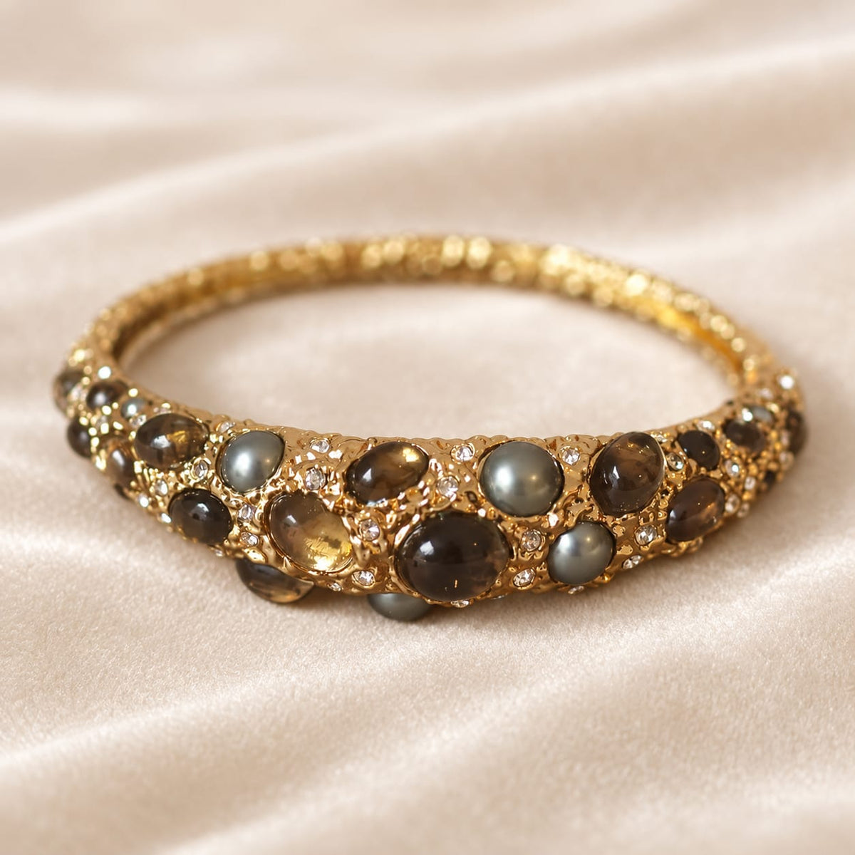 Alberta™ Medieval Pearl & Gemstone Vintage Statement Bracelet