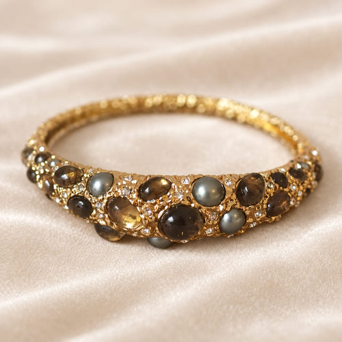 Alberta™ Medieval Pearl & Gemstone Vintage Statement Bracelet