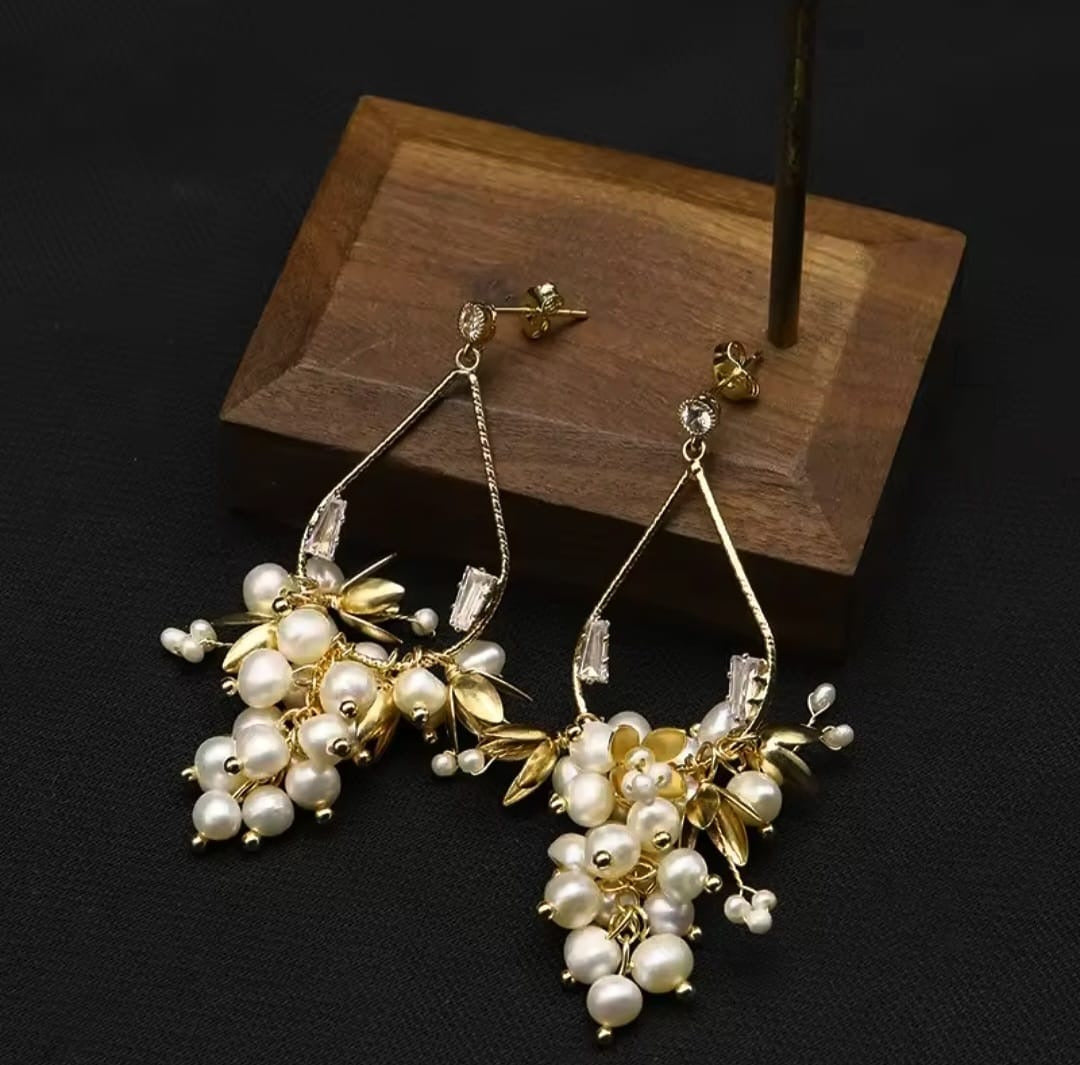 Euforia™ Vintage Natural Pearl Luxury Drop Earrings