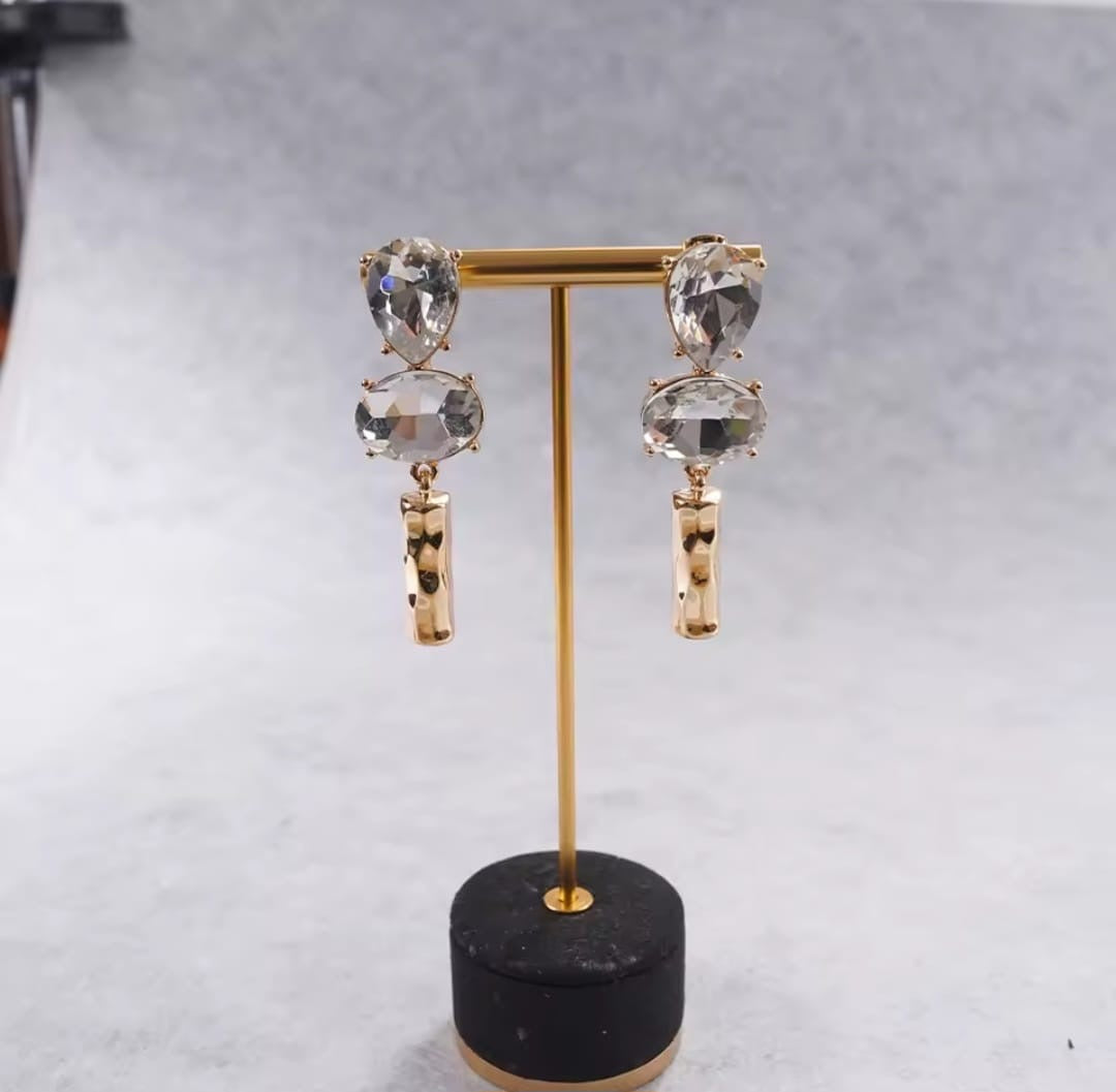 Kavira™ Hammered Gold Glam Statement Earrings