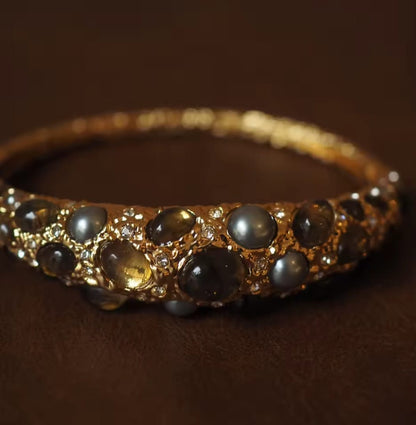 Alberta™ Medieval Pearl & Gemstone Vintage Statement Bracelet