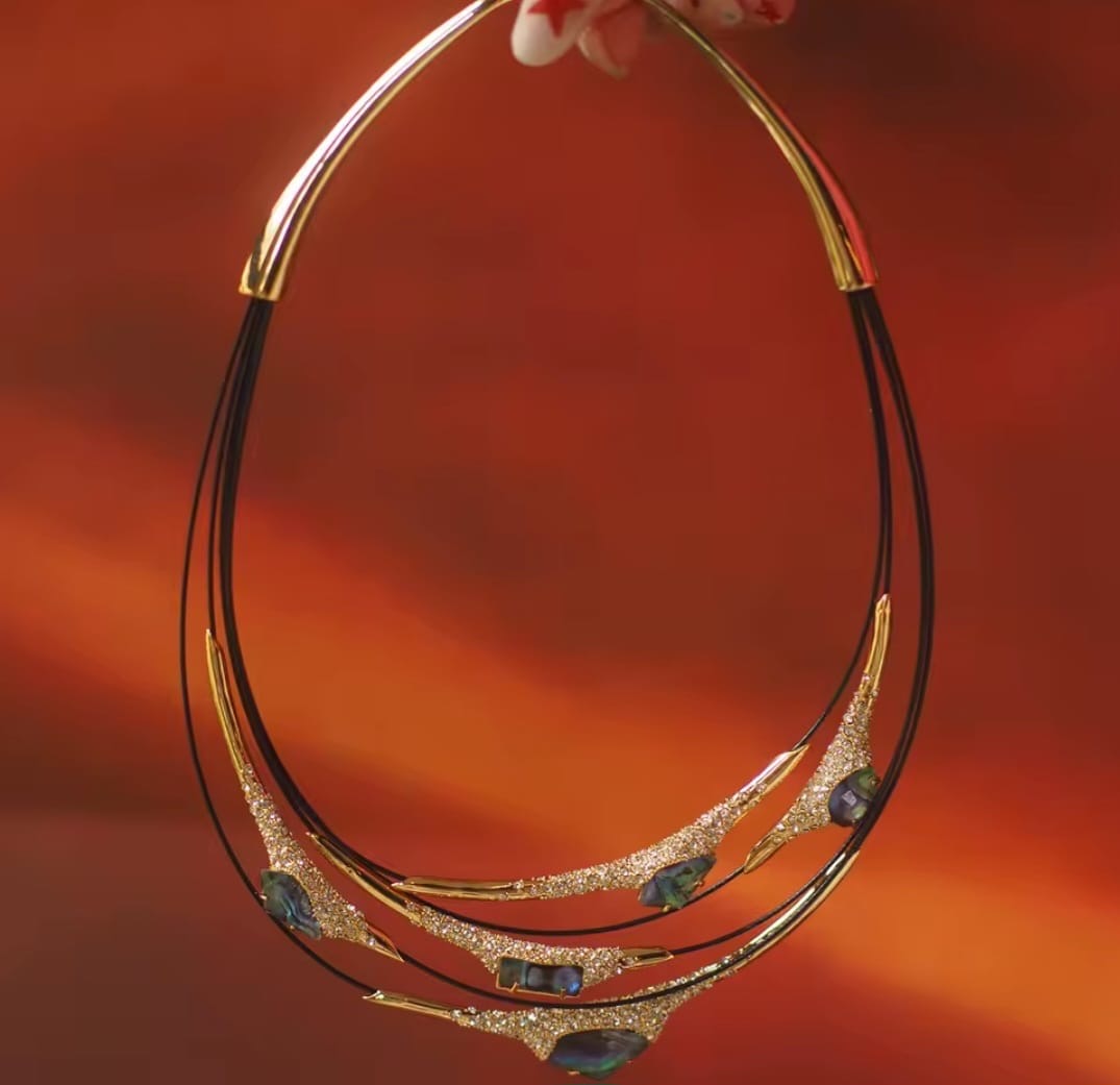 Akanthia™ Layered Industrial Fritillary Collar Necklace