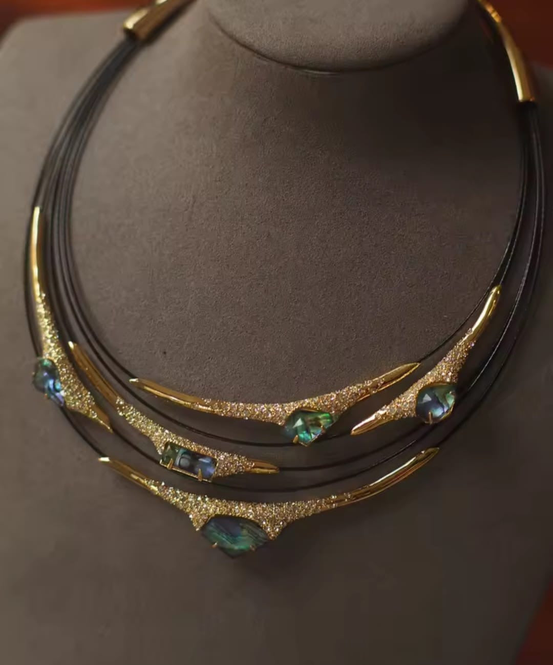 Akanthia™ Layered Industrial Fritillary Collar Necklace